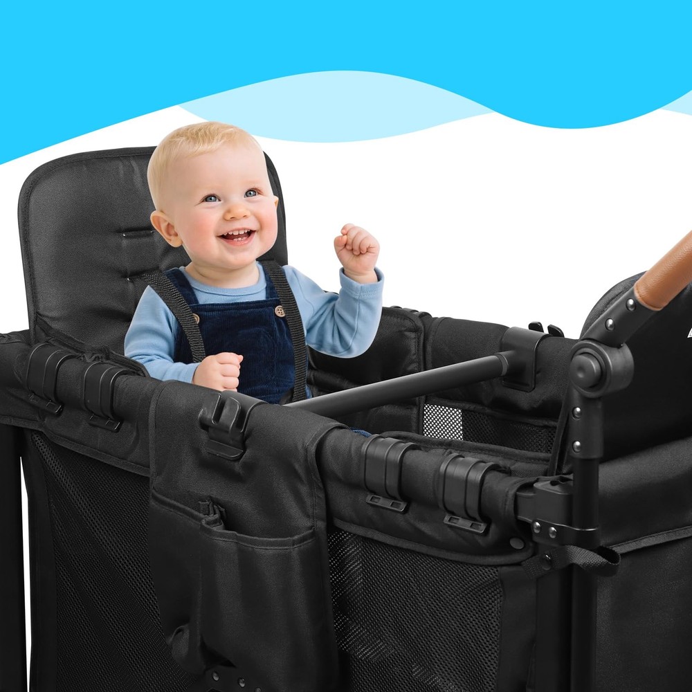 Stroller Wagon Support Bar - Length Adjustable Crossbar with Hook Universal Bar
