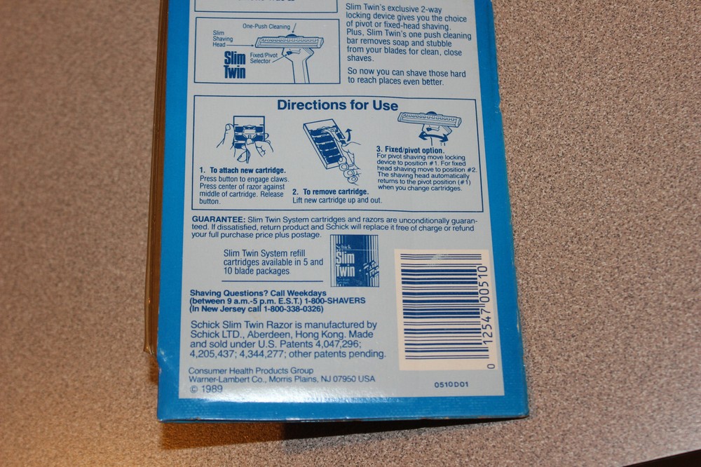 Vintage NOS Schick Slim Twin Plus Razor System