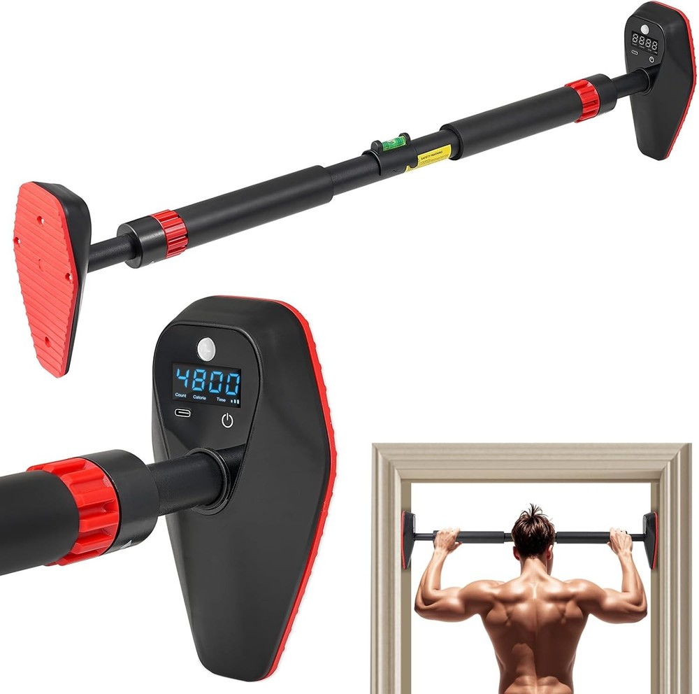 BoxactionsS Adjustable Doorway Pull Up Bar with Smart Tracker
