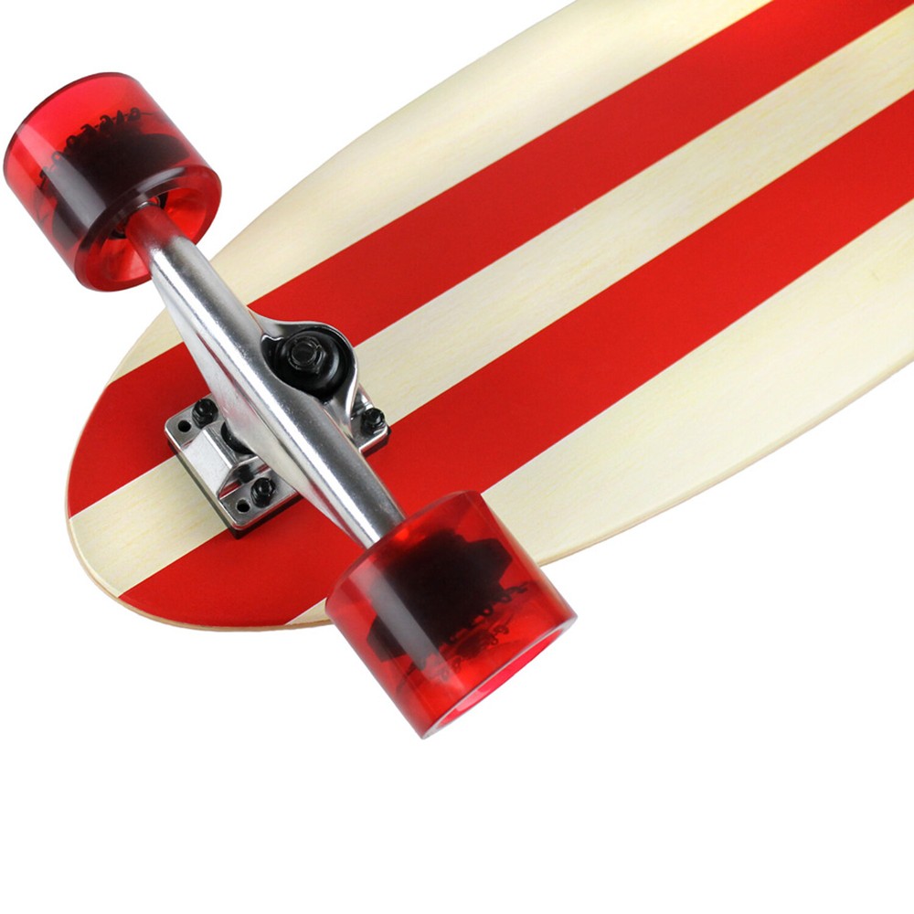 Paradise Longboard Complete 9" x 44" Red Pinstripe Kicktail Shape