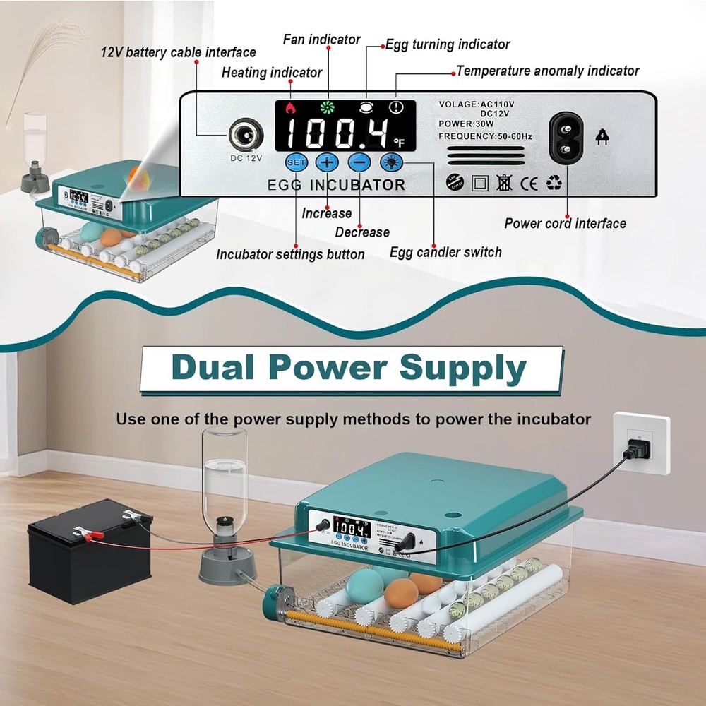 16 Eggs Incubators for Hatching Eggs with Automatic Turning and Humidification
