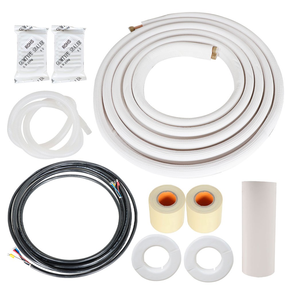25 Ft 3/8" & 5/8" Mini Split Line Set Cooling Connection Pipe Install Kit