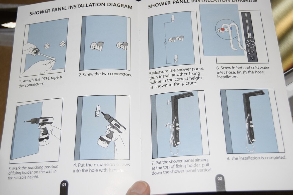 New! Adbatnos Shower Panel Multifunctional Multiple Head System Stainless TZ5802