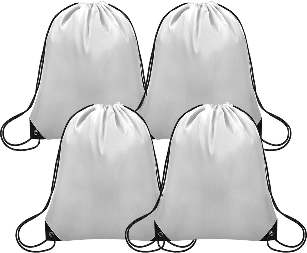 Drawstring Bags Bulk, Backpack Polyester String Bag Cinch White