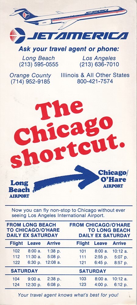 Jet America timetable NO DATE likely early 1982