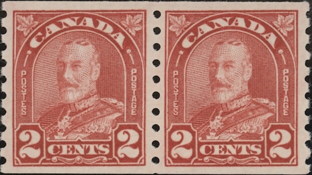 CANADA, 1930-31. KGV "Arch/Leaf"  Coil Pair 181, Mint