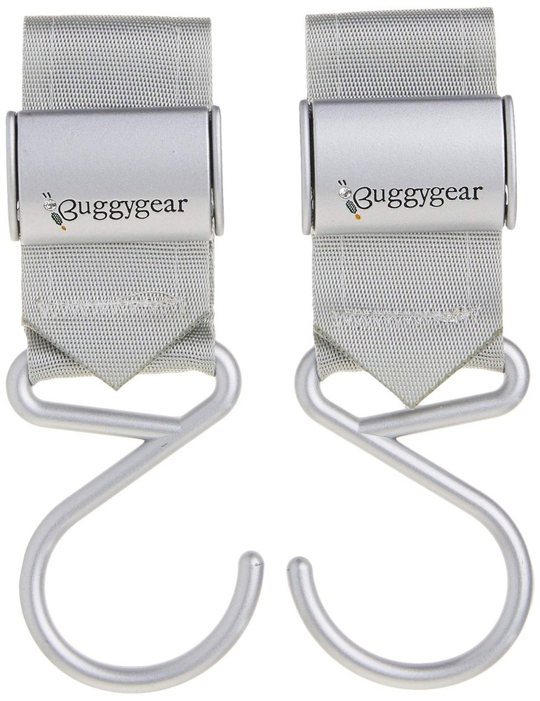 BUGGYGEAR Boutique Stroller Hooks, Platinum, 2 Count