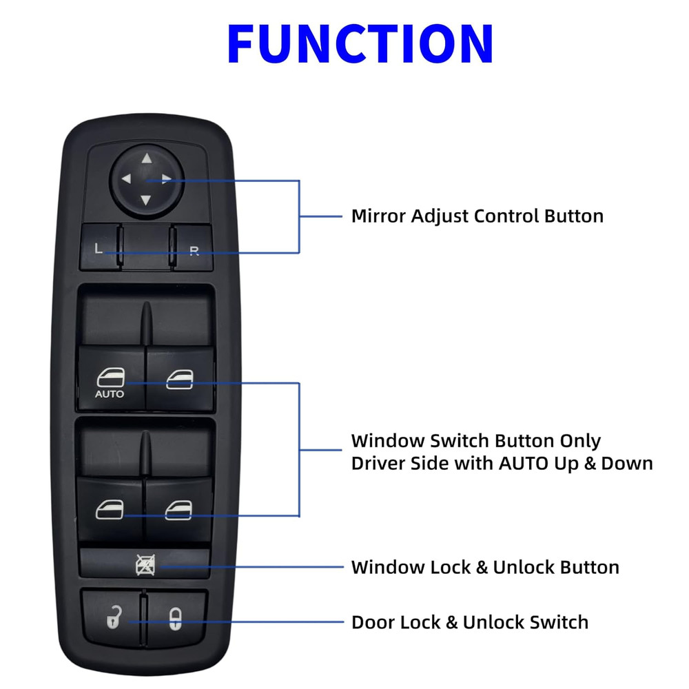 Left Front Driver Side Master Power Window Switch for Dodge Journey
