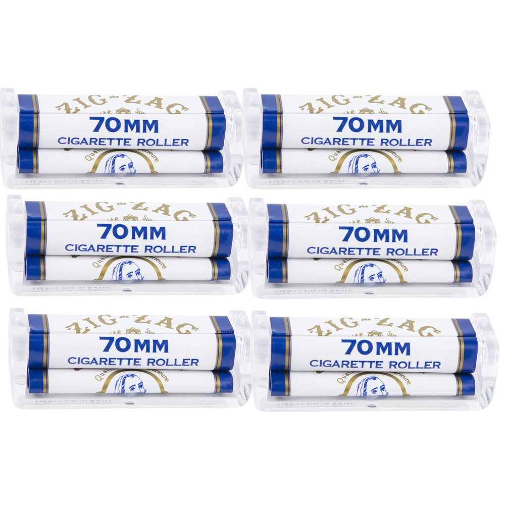 Zig-Zag Cigarette Roller 70mm | Classic Manual Rolling Machine 6 Pack