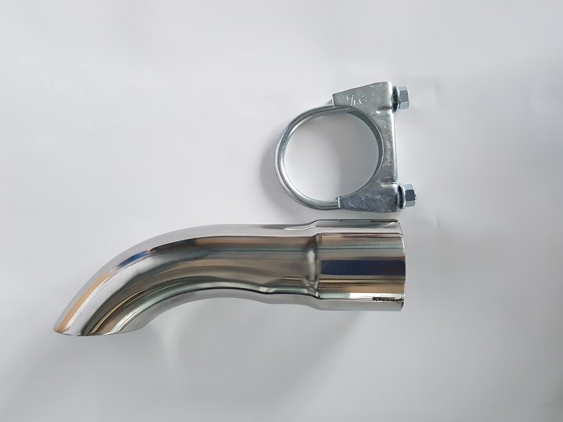 3" 76mm Inner diameter Clamp-On Curl Down Stainless Exhaust Tail Pipe Tip