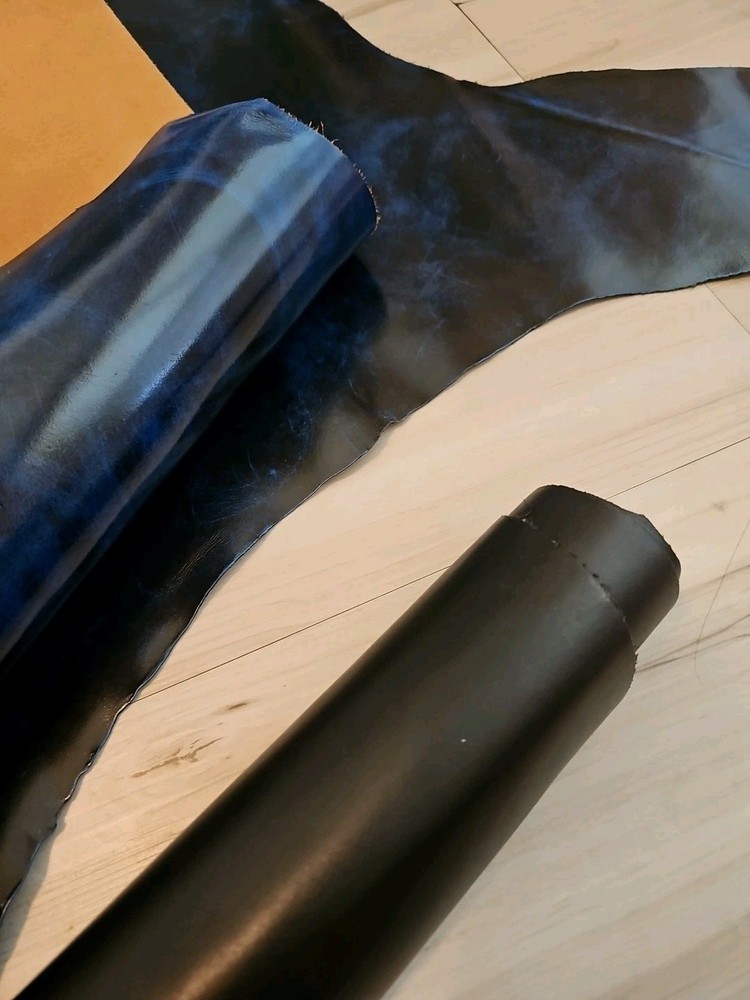 3-4oz ROYAL BLUE HAND STAINED SHOULDER LEATHER HIDE SMOOTH, PANEL,SHEET,SQUARE