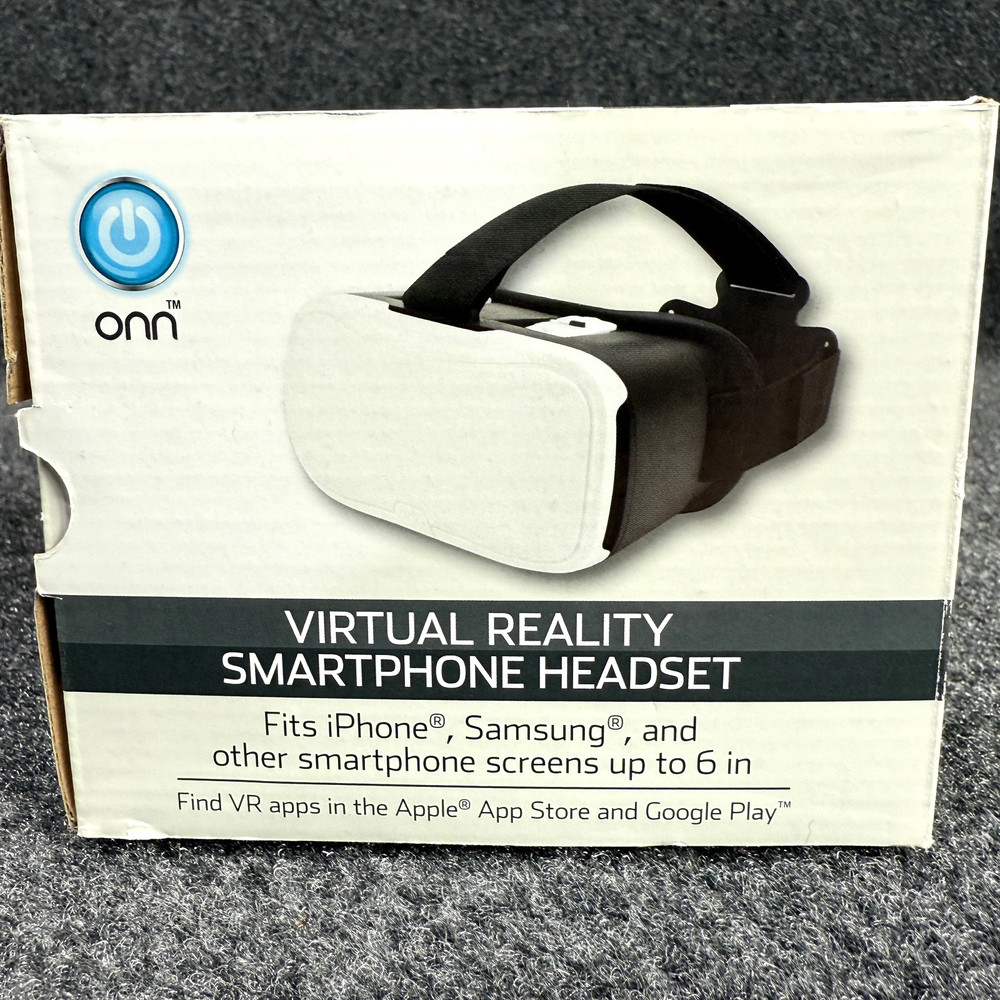 ONN White Virtual Reality VR Smartphone Headset for Apple or Android Black White