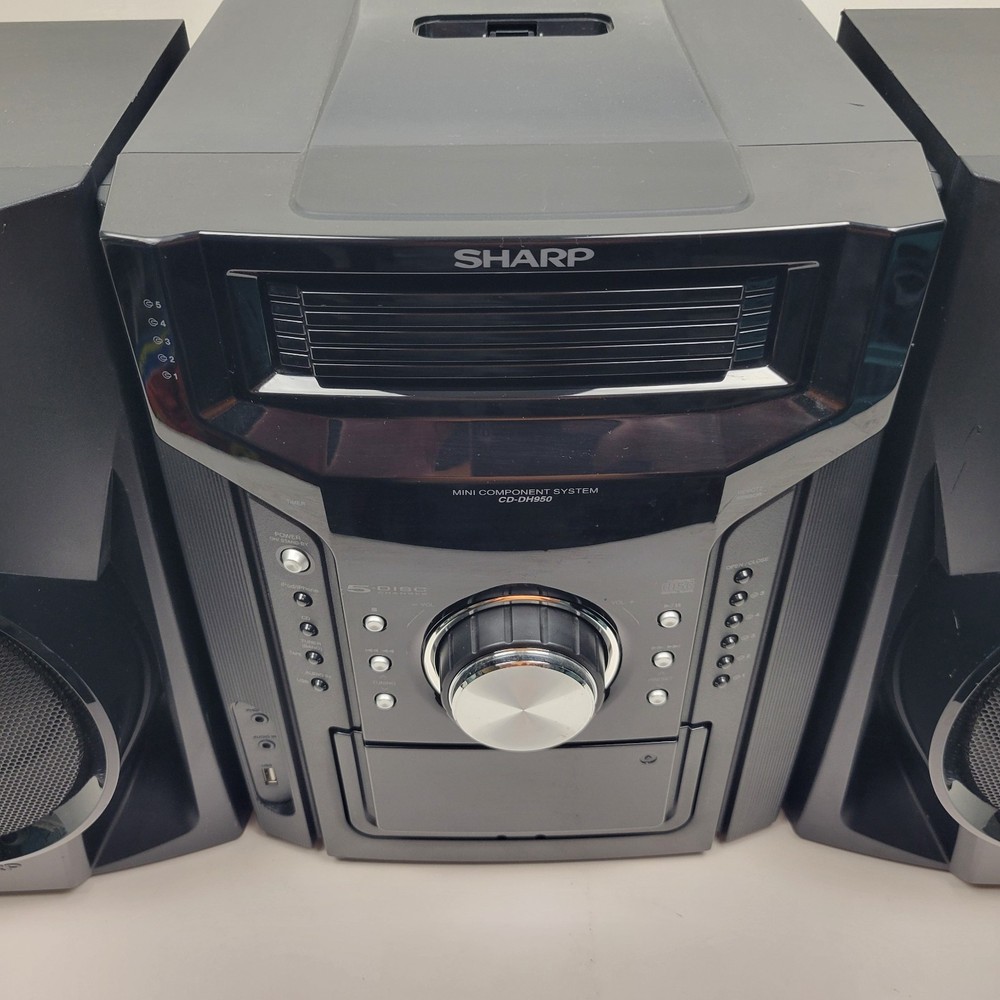 SHARP CD-DH950P Mini Stereo System USB 5 Disc Cassette iPod Aux MP3 Tested
