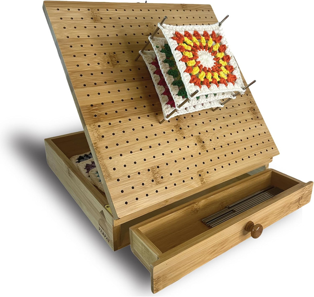 Crochet Blocking Boards+Multifunctional Container+Pins for Granny Square Bloc...