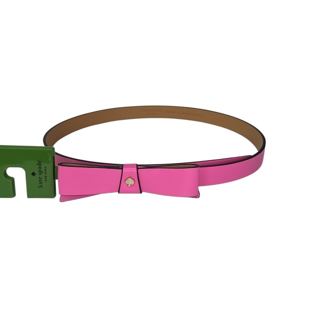 Kate Spade Bow Leather Belt in  Pink Large