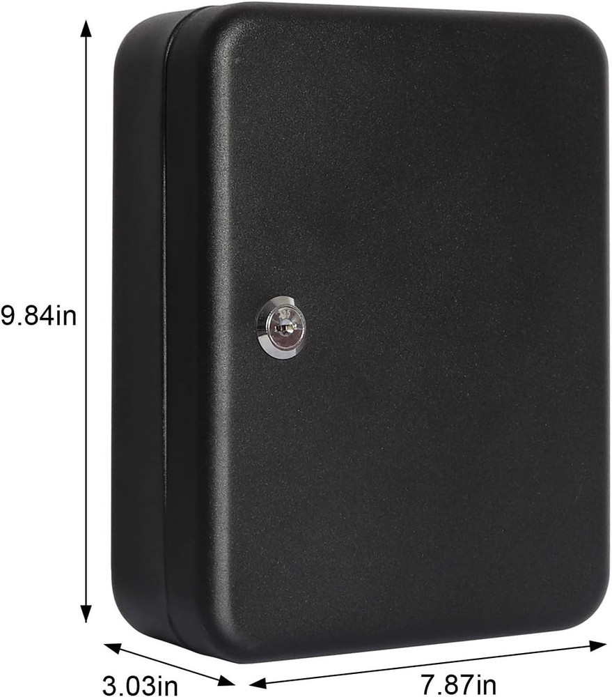 Key Cabinet Wall Mount,Locking Organizer, Storage Lock Medium, Black