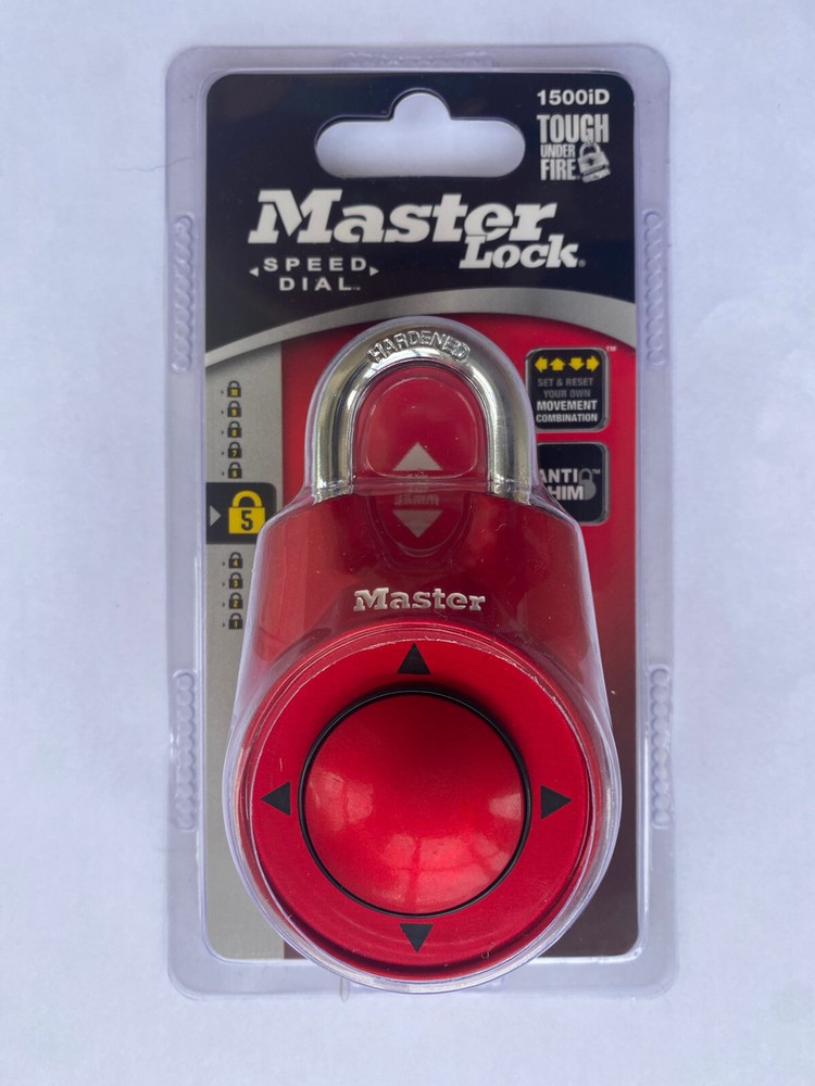 Master Lock Speed Dial Resettable Combination 1500iD Directional Movement RED