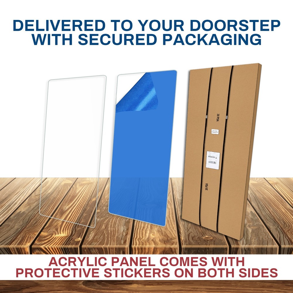 Acrylic Drum Shield one Single Panel 2' X 4' 1/4 inch Acrylic Chrome Hinges