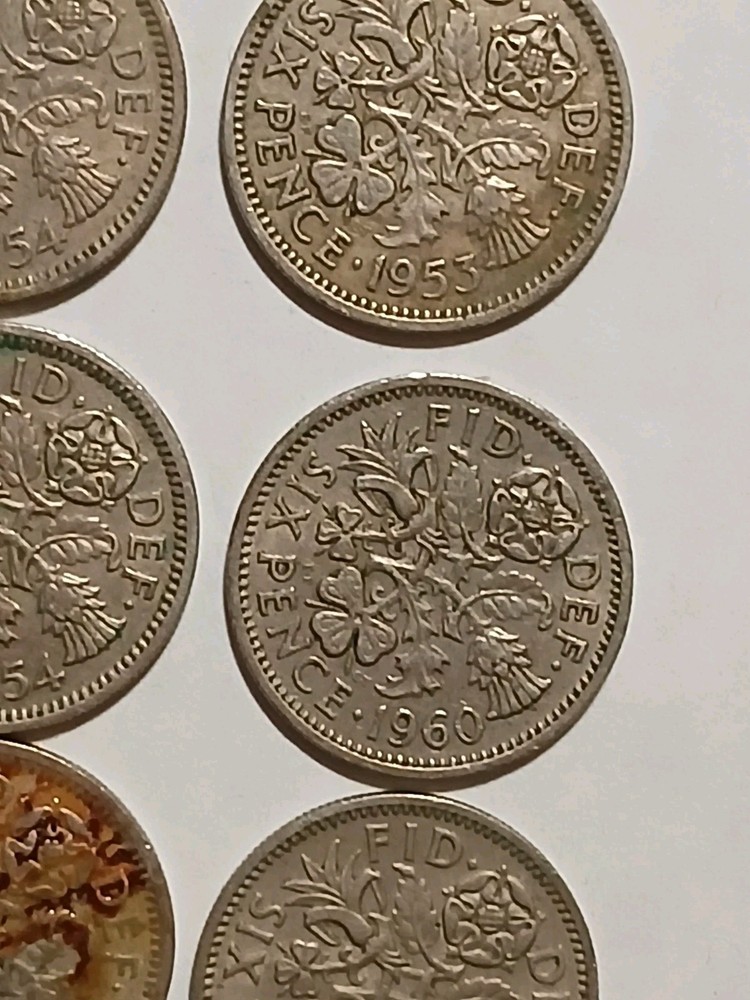 6 Sixpence Coins
