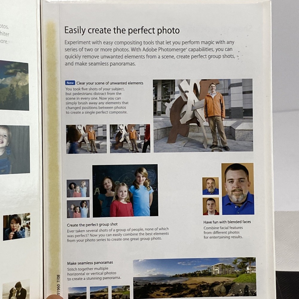Adobe Photoshop Elements 7 Software Edit Enhance Create Share For PC With BOOK!