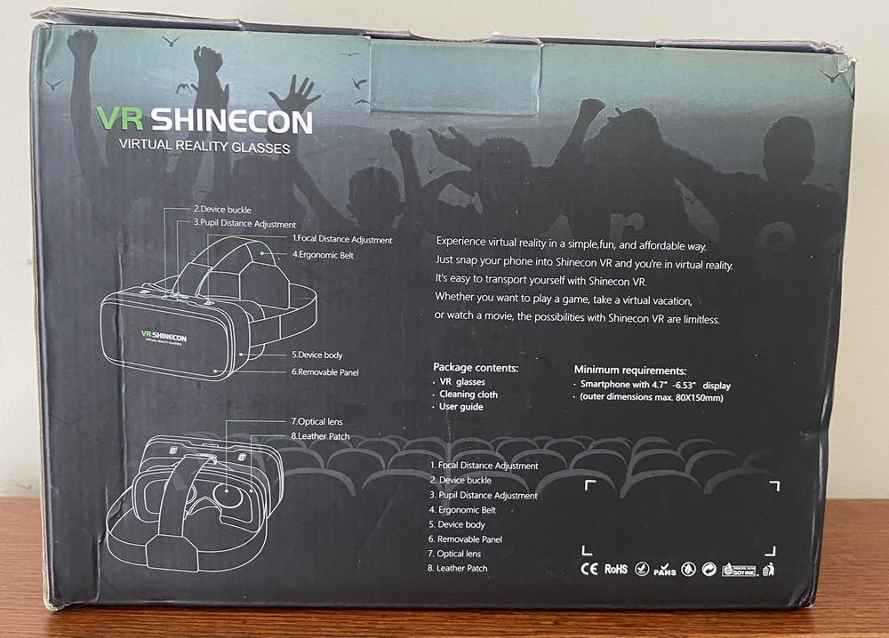 Cellphone VR Headset Virtual Reality 3D Video Glasses Shinecon