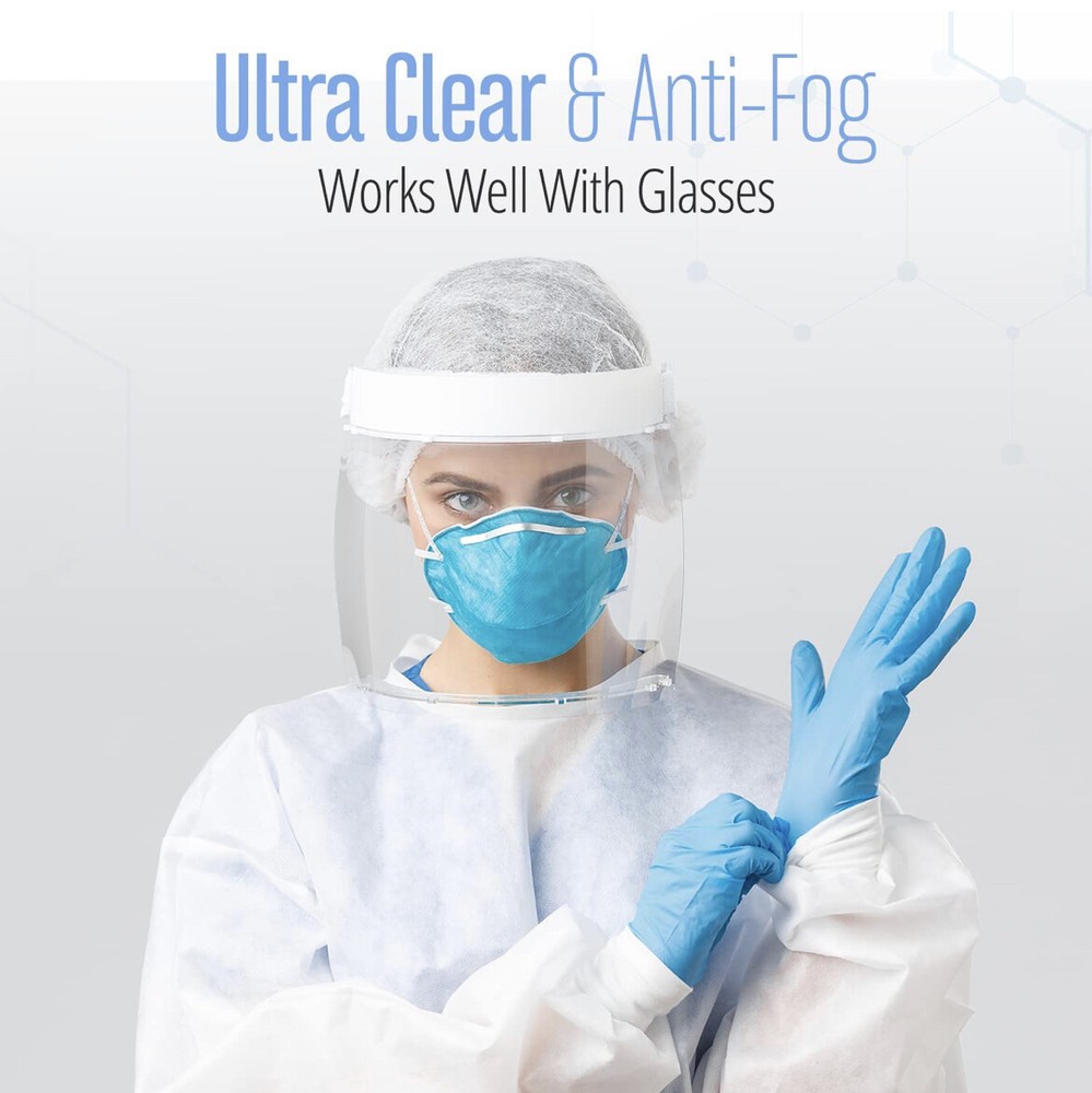 4Pack SAFETY FACE SHIELD CLEAR PROOF ANTI FOG PROTECTOR WORK INDUSTRY FULL FACE