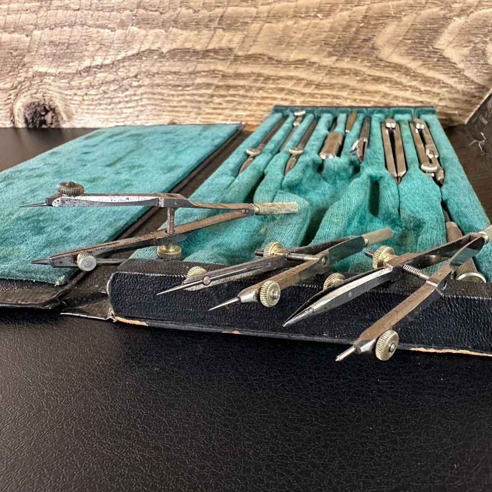 Vintage Schoenner Germany 13pc Engineering Drafting Tool Set No. 5006 w/ Case