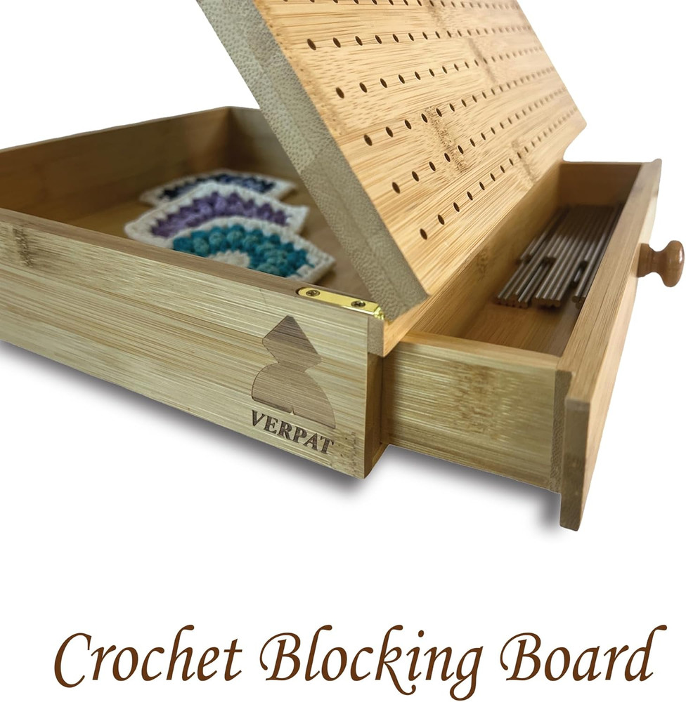 Crochet Blocking Boards+Multifunctional Container+Pins for Granny Square Bloc...