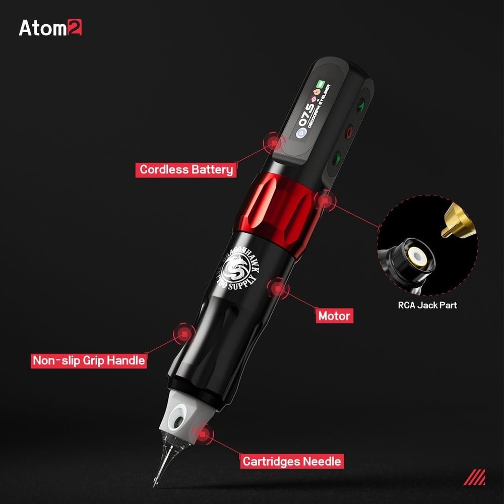 Atom2 Tattoo Kit Wireless Pro Gun Machine Part Number Not Specified Replacement