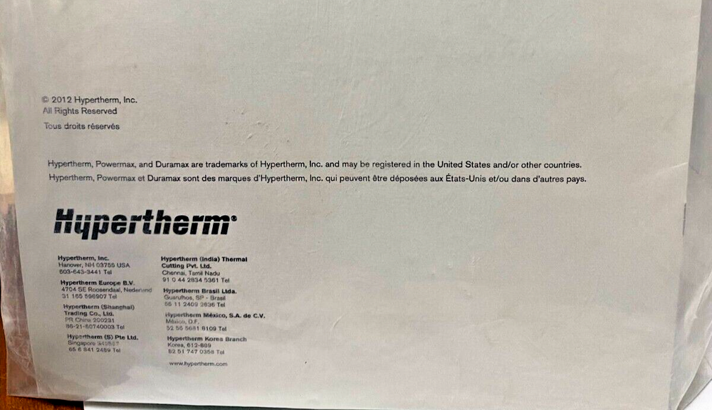 Hypertherm 228793 Duramax Series Torch Body Replacment Kit