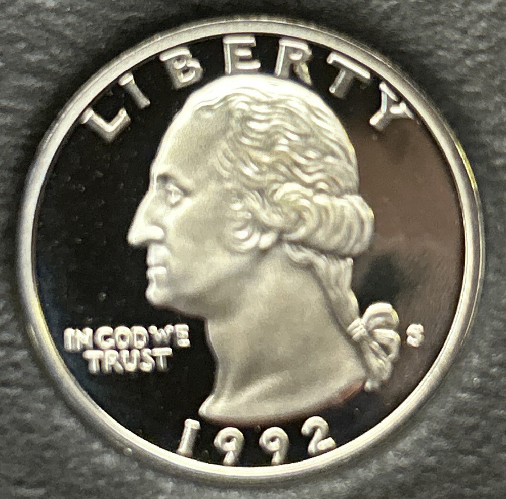 1992 S Proof Silver Washington Quarter From Proof Set