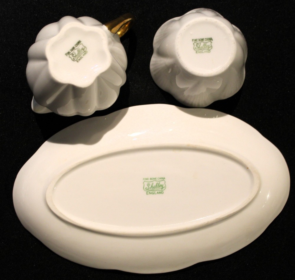Shelley Mini Regency Mini Creamer & Sugar and Under Plate