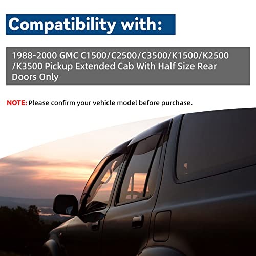 Smoke Window Visors Compatible with 1988-2000 C10