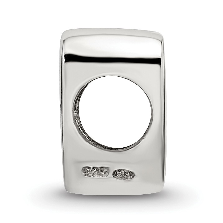 Silver Reflections Letter O Script Bead QRS1430O