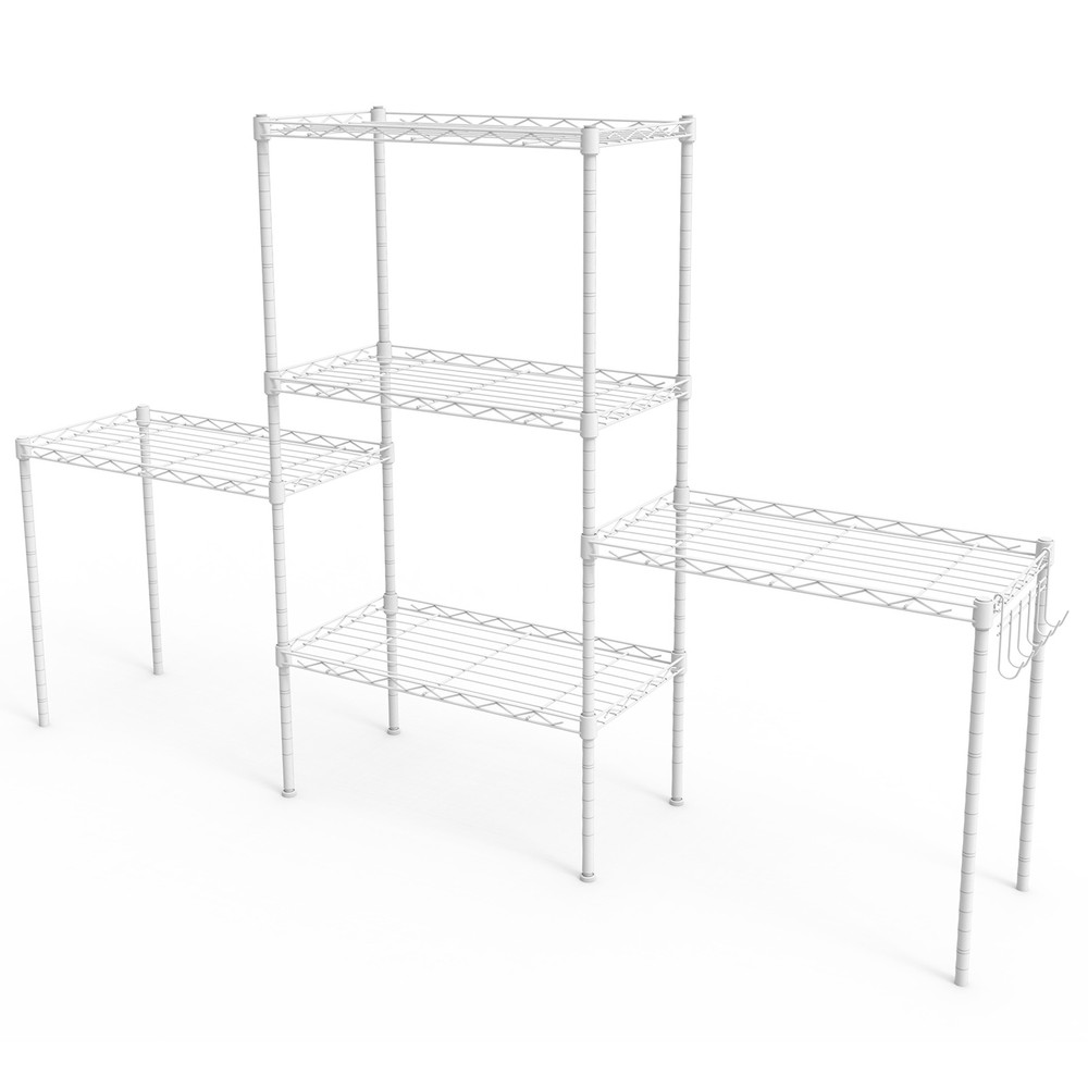 5-layer display rack with adjustable layer spacing, plug-in deformable structure