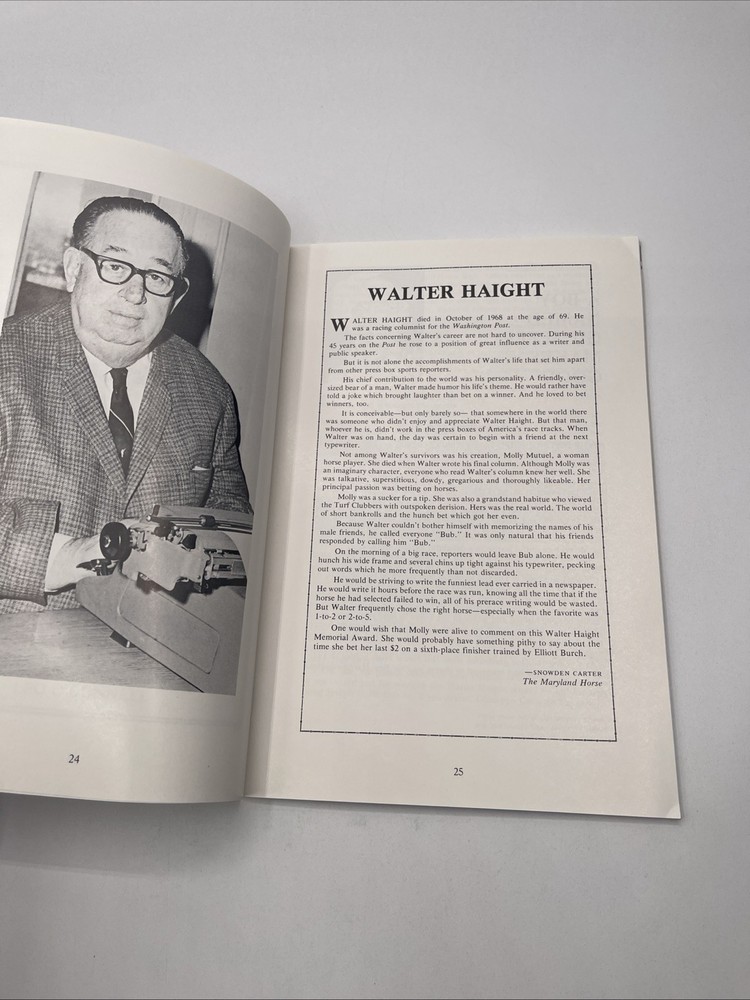 1980 National Turf Writers Association 21st Annual Dinner Program