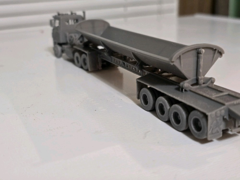 N Scale Side Dump 4 Axle Trailer Undecorated Kit 3d Printed