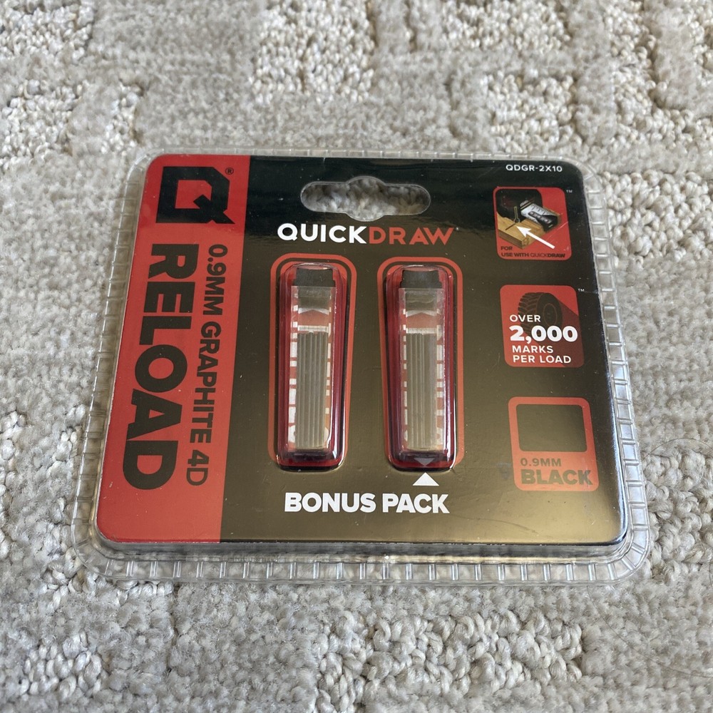 Quickdraw Qdgr-2x10 0.9 Mm Black Graphite Refills - 20 Total