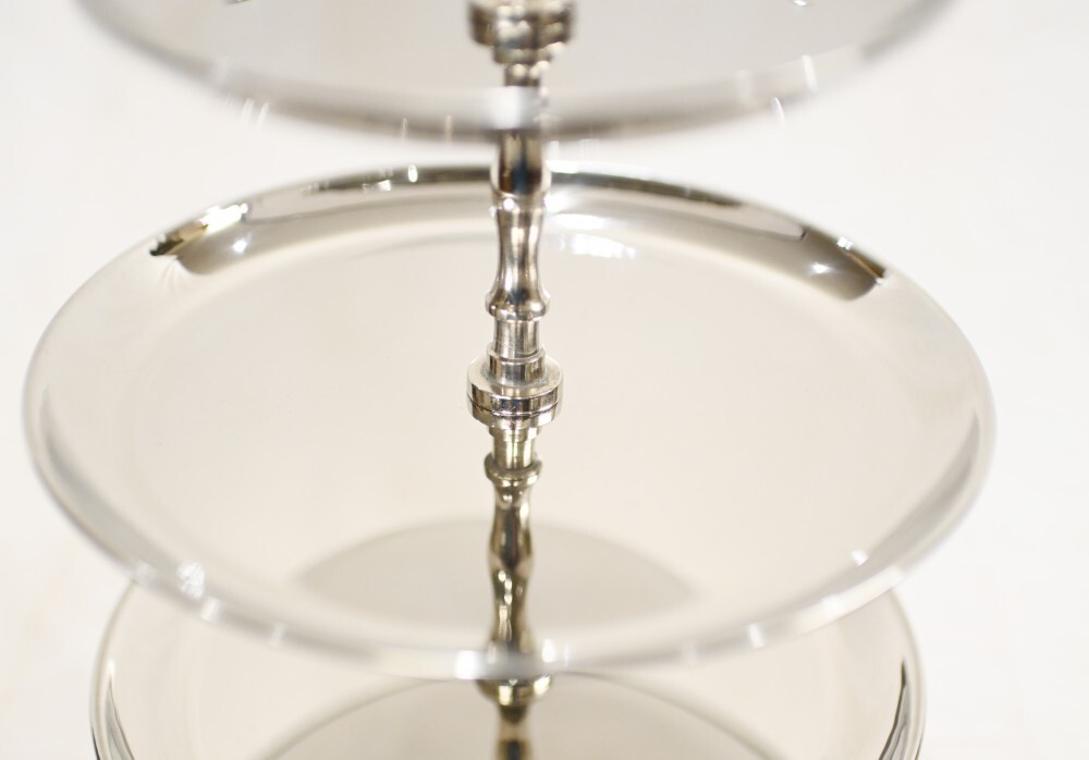 Silver Plate Cake Stand 3 Tiered Afternoon Tea