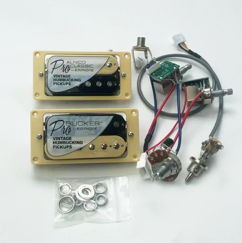 Classic 57 and pro bucker guitar pickups with 2V1TPU pull harness