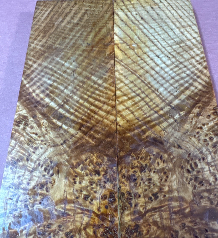 STABILIZED HYBRID MAPLE BURL,OVERSIZED KNIFE SCALE,TOOL HANDLES