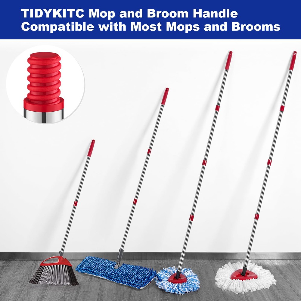 TIDYKITC Mop Replacement Handle Compatible with Ocedar Mop Head and Broom, 4S...