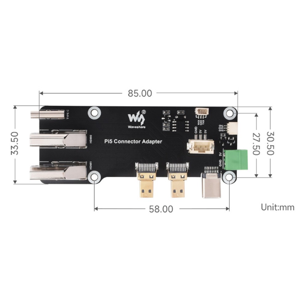 Raspberry Pi Multi-Function Expansion Board HDMI Dual 4K Output With Pi5/Pi4B US