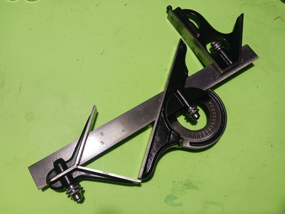 Starrett Combination Square 5pcs Head,protactor ,center head, 12" rule & Scribe