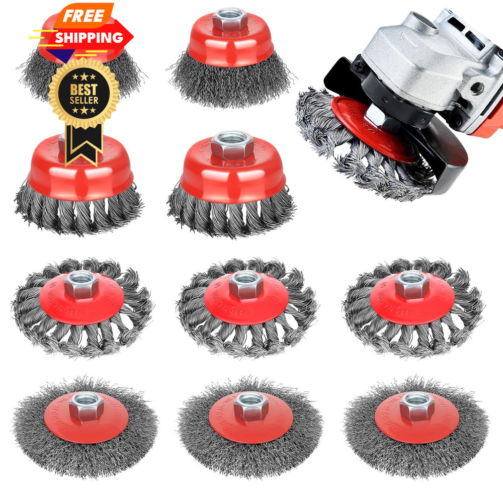 tchrules 10pcs Wire Wheel for 4 1/2 Angle Grinder, Knotted & Coarse red