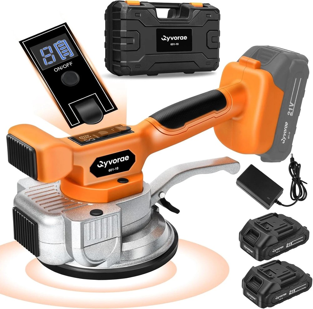 Tile Vibration Tool, Portable Cordless Tile Vibration Leveling Machine with 2 Ba
