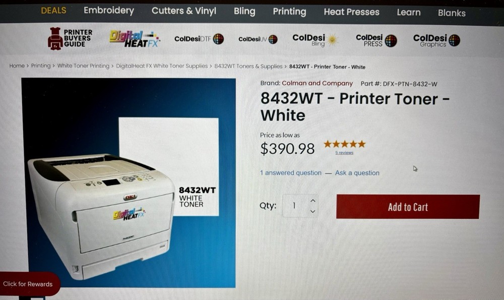 OKI Pro8432WT Digital Heat FX White Toner Printer