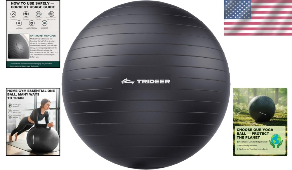 Versatile Exercise Ball with Quick Pump – Perfect for Core Strength & Stability