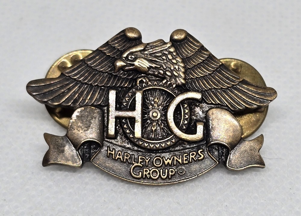 Vintage Harley Davidson Owners Group 1983 Brass HOG Eagle Pin