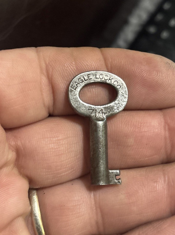 Original Antique Steamer Trunk Key 714
